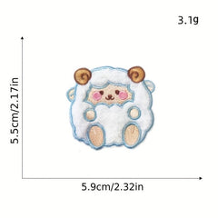 7pc Plush Iron On Patches Embroidered Applique DIY Crafts For Clothing