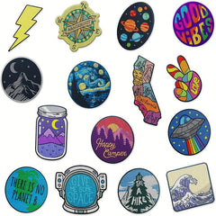 15pcs Assorted Embroidered Iron Patches Applique Clothes Dress Plant