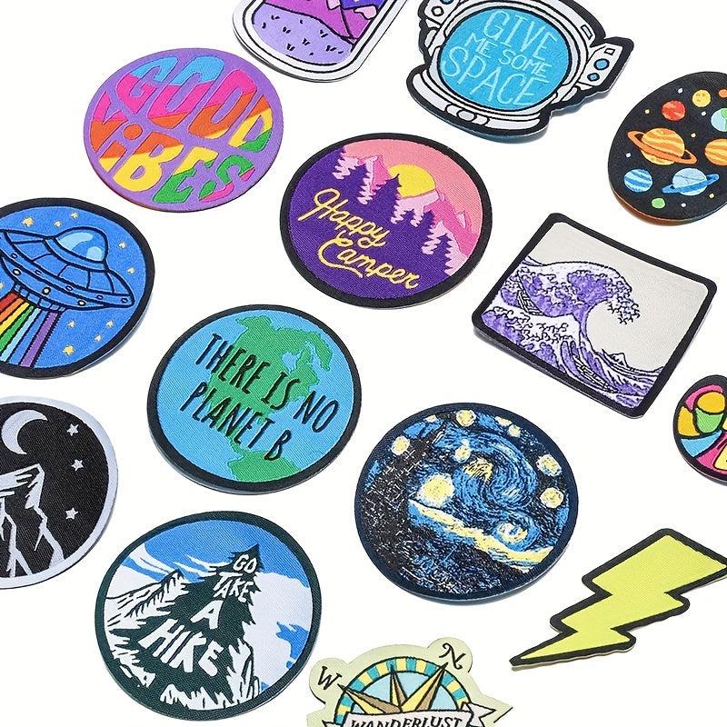 15pcs Assorted Embroidered Iron Patches Applique Clothes Dress Plant