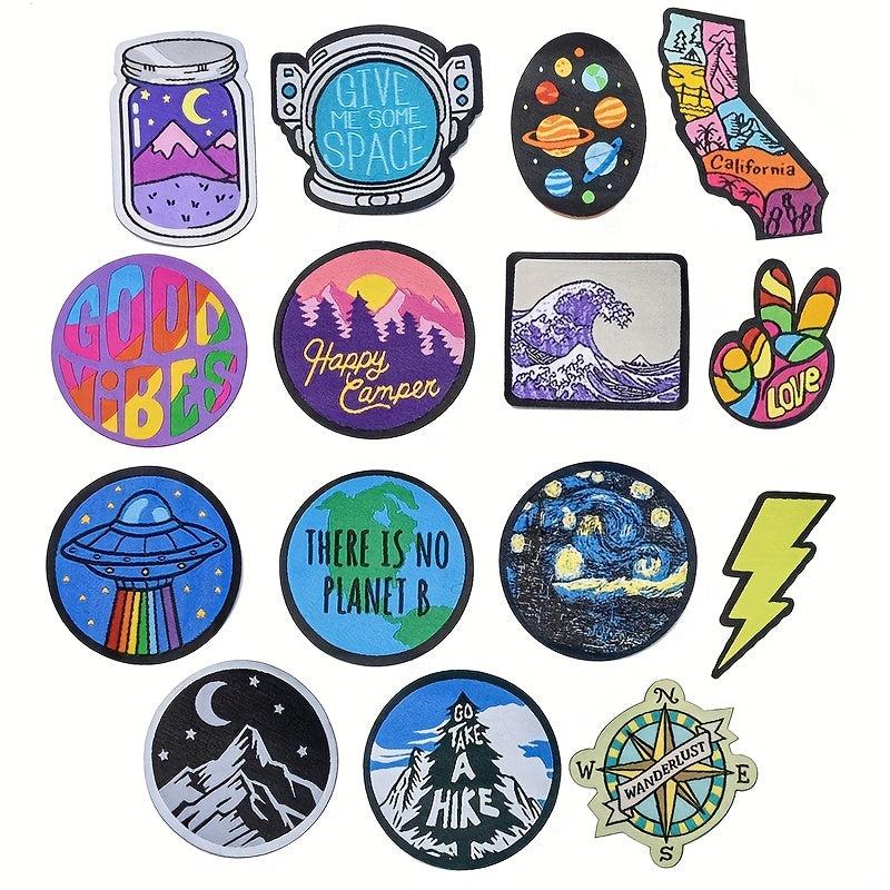 15pcs Assorted Embroidered Iron Patches Applique Clothes Dress Plant