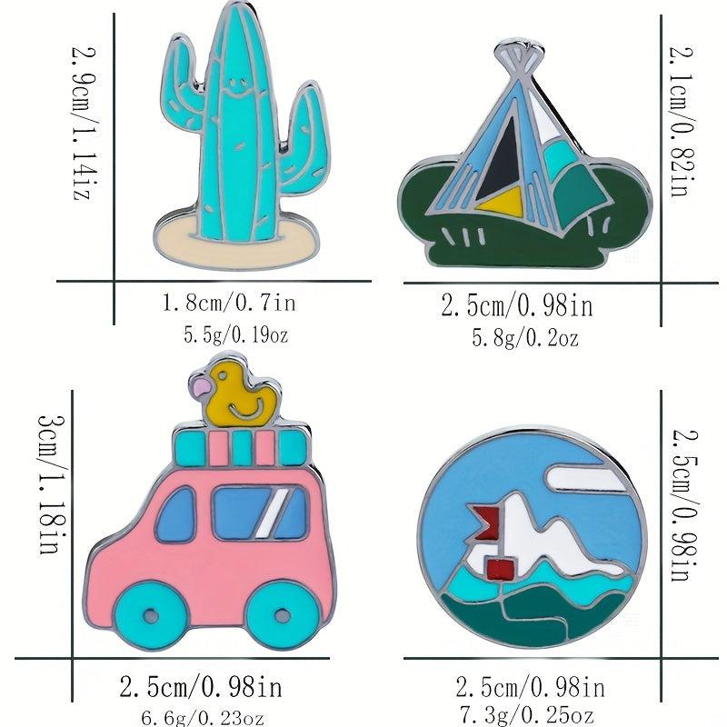 Cactus Car Forest Brooch Set Clothing Accessories Men