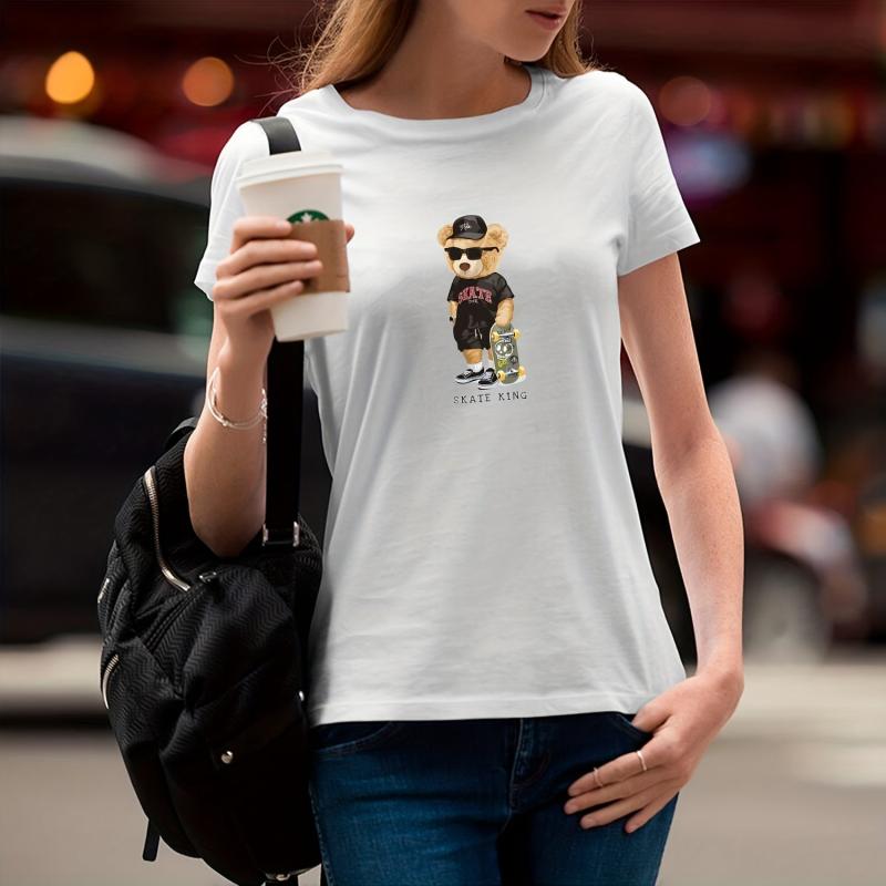 4pcs Bear Iron Stickers For Men T Shirt Jeans Backpack Hat