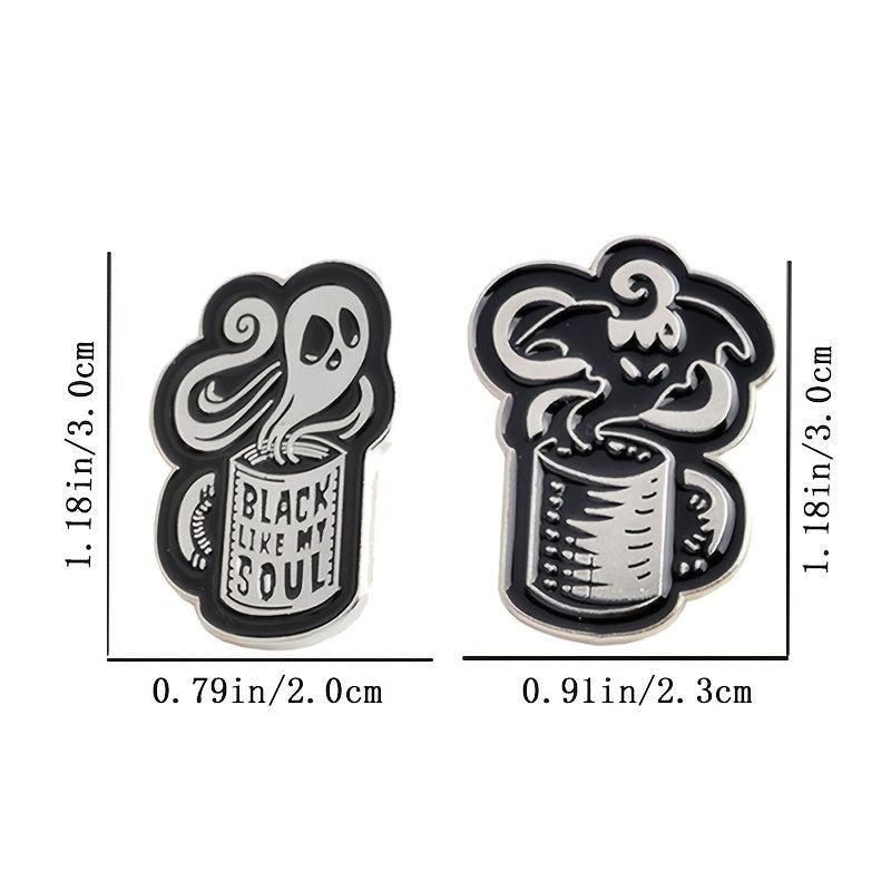 Ghost Devil Cup Brooch Punk Coffee Cup Cartoon Brooch Pin