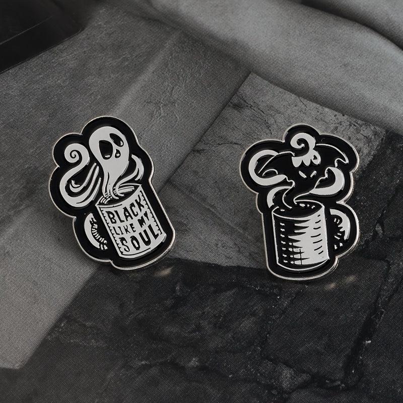Ghost Devil Cup Brooch Punk Coffee Cup Cartoon Brooch Pin