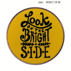 Bright Side Metal Badge Letter Pattern Pin Brooch