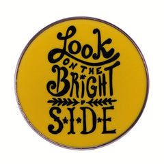 Bright Side Metal Badge Letter Pattern Pin Brooch