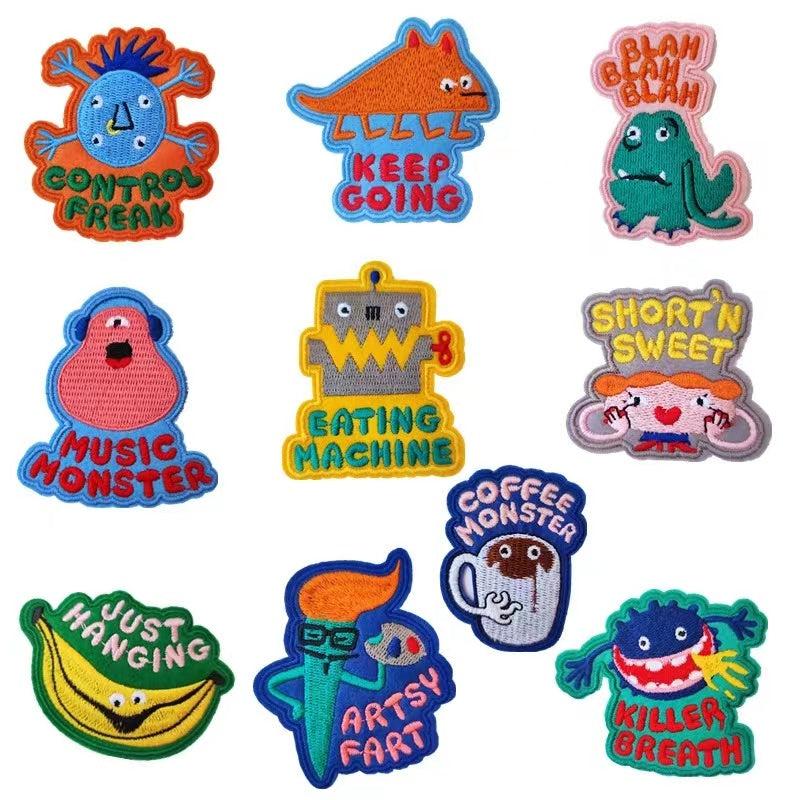 10pcs Colorful Little Monster Embroidery Patches
