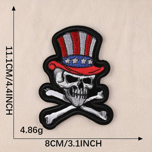 Boys Skull Embroidery DIY Patch Decorative Accessories for Clothes Backpack Hat