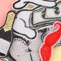 6pcs Hat Crutches Embroidery Patches DIY Clothes Accessories