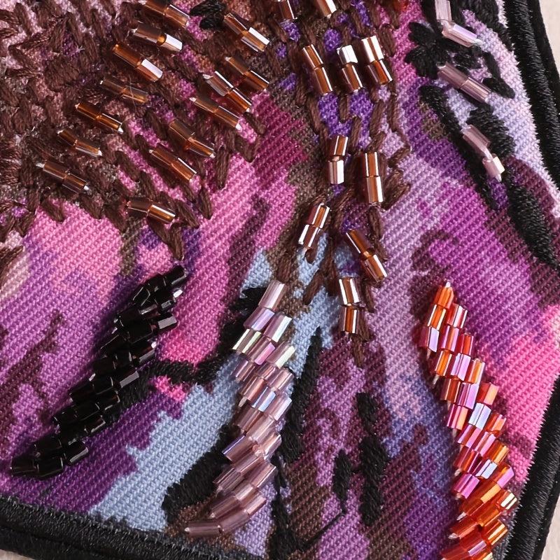 Bead Animal Lion Embroidery Patch Iron on Cloth Sticker