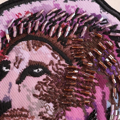 Bead Animal Lion Embroidery Patch Iron on Cloth Sticker