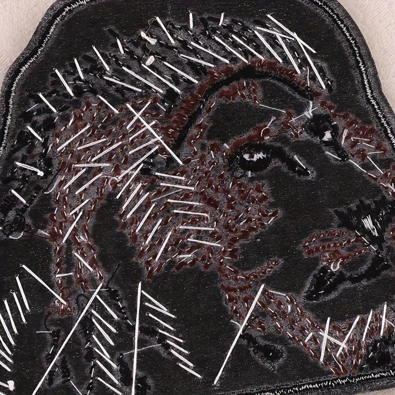 Bead Animal Lion Embroidery Patch Iron on Cloth Sticker