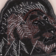 Bead Animal Lion Embroidery Patch Iron on Cloth Sticker