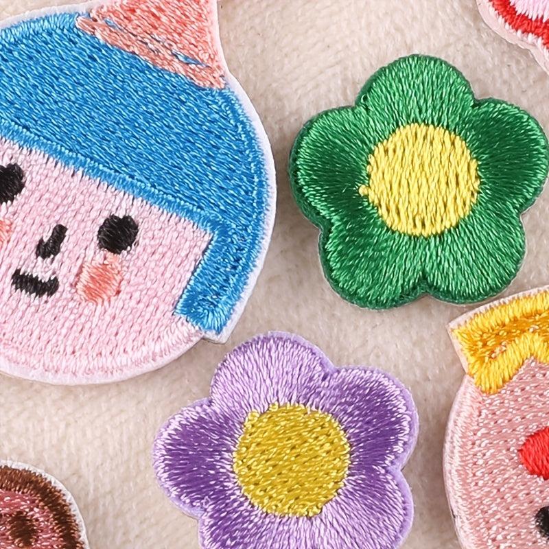 9pcs Girl Flower Embroidered Patch Clothing Hat DIY Clothes Sticker