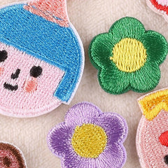 9pcs Girl Flower Embroidered Patch Clothing Hat DIY Clothes Sticker