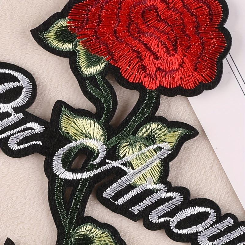 Vintage Rose Flower Embroidery DIY Patch for Clothes Backpack Hat