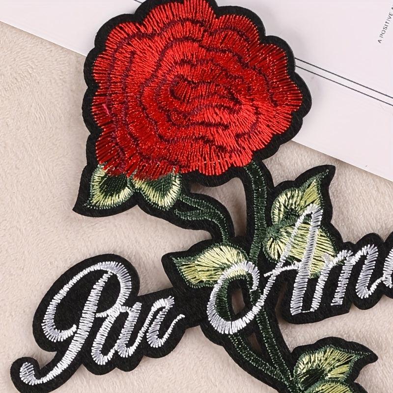 Vintage Rose Flower Embroidery DIY Patch for Clothes Backpack Hat