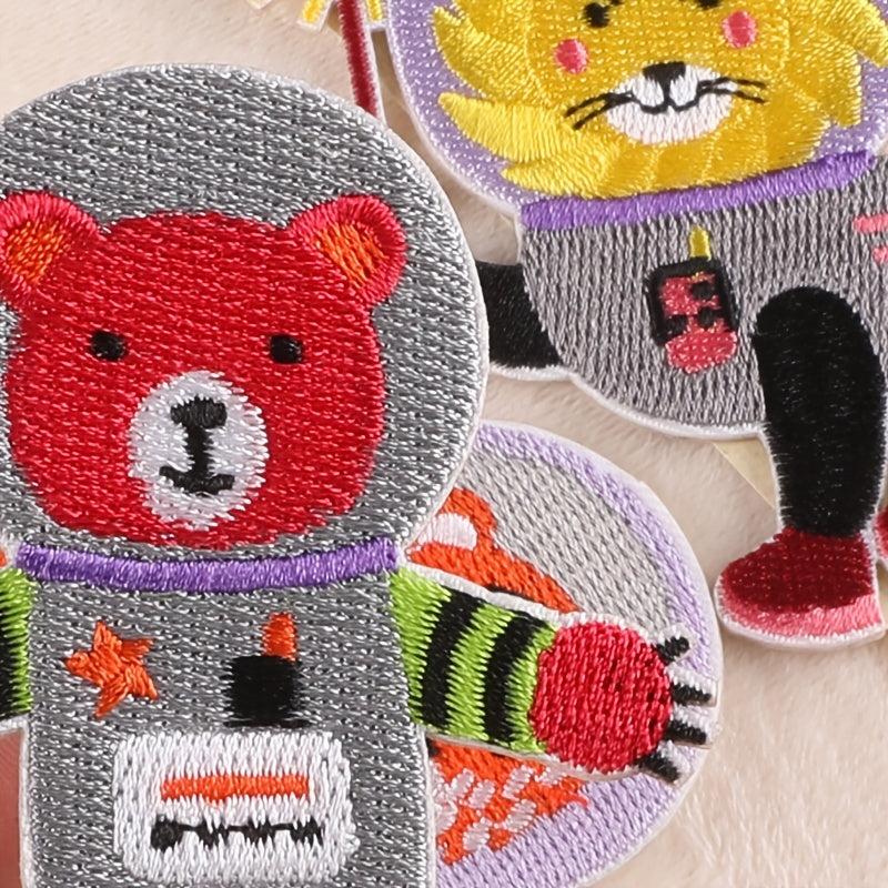3pcs Space Animal Patches for DIY Clothes Decor