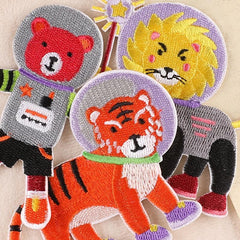 3pcs Space Animal Patches for DIY Clothes Decor