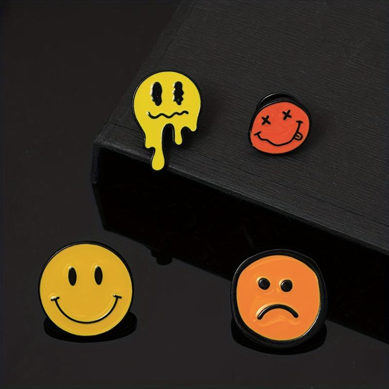 4pcs Skull Balloon Alloy Oil Drop Badge Brooch For Men