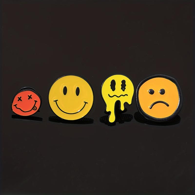 4pcs Skull Balloon Alloy Oil Drop Badge Brooch For Men