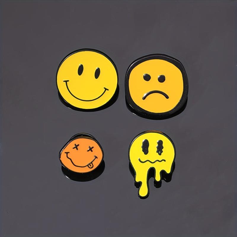 4pcs Skull Balloon Alloy Oil Drop Badge Brooch For Men
