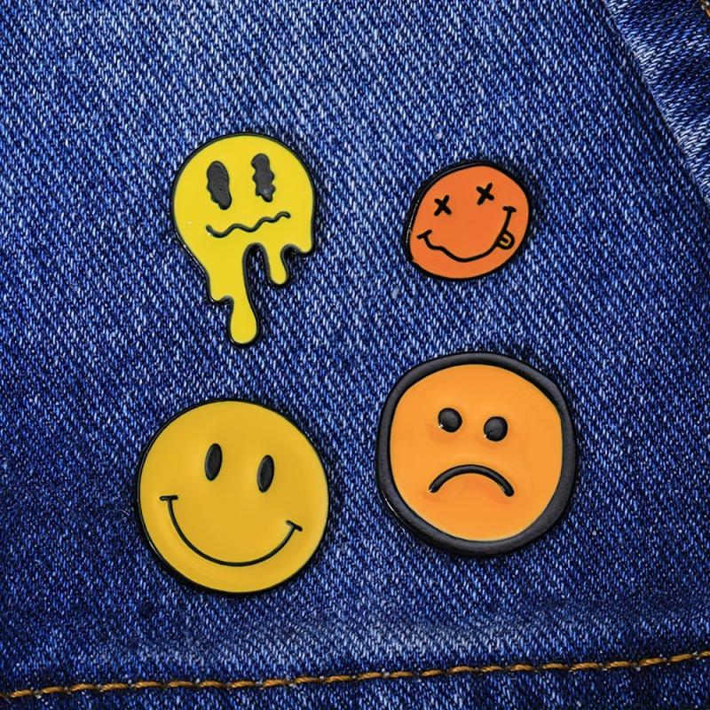 4pcs Skull Balloon Alloy Oil Drop Badge Brooch For Men