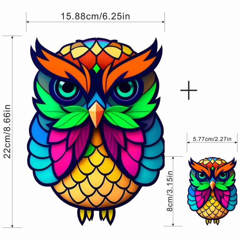 Colorful Owl Patches For Men Iron Transfer Clothes DIY Washable Patch