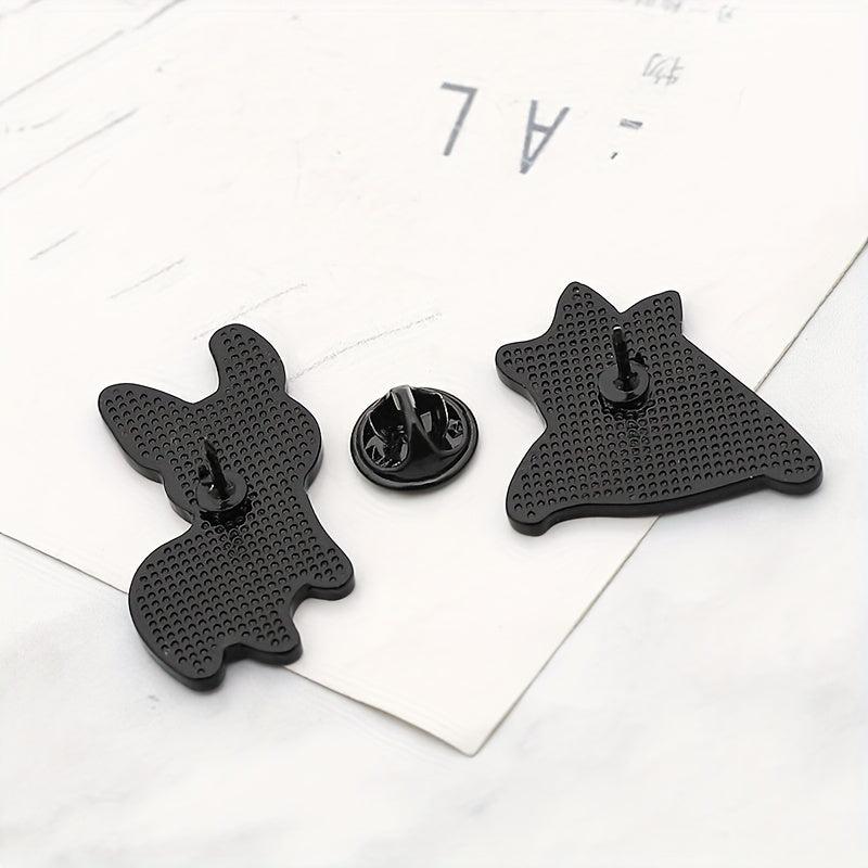 Dog Husky Shiba Inu Raised Butt Love Oil Heart Brooch Collar Pin Alloy Badge