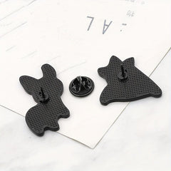 Dog Husky Shiba Inu Raised Butt Love Oil Heart Brooch Collar Pin Alloy Badge