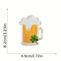 9pcs Green Sew On Embroidered Patches Applique Repair Patch DIY Crafts Decor