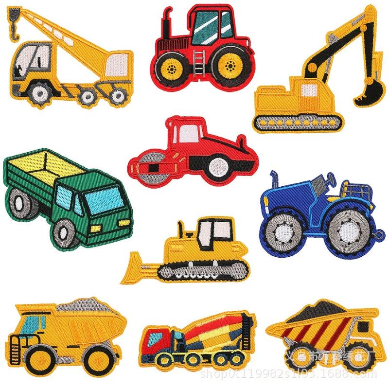 Vehicle Patches Stickers Iron On Embroidered Sew On for Jackets Hats Bags Shoes