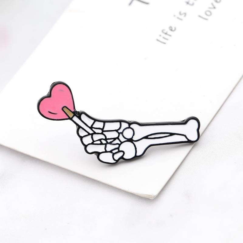 Skeleton's Love Badges Couple Matching Brooch For Men