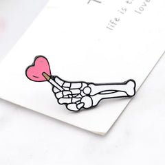 Skeleton's Love Badges Couple Matching Brooch For Men