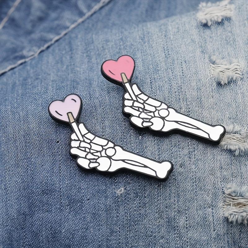 Skeleton's Love Badges Couple Matching Brooch For Men