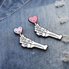 Skeleton's Love Badges Couple Matching Brooch For Men