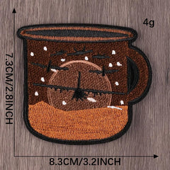 3pcs Deer Airplane Cup Embroidery Patches DIY Clothes Accessories