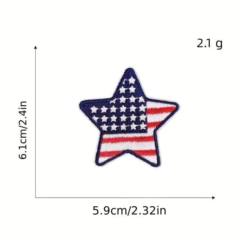 12pcs Independence Iron On Patches Sew On Embroidered Applique Repair Patch DIY