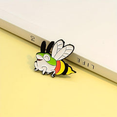 Bee to Frog Enamel Brooch for Backpacks Jackets Hats Scarves Pants