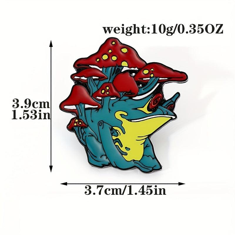 Frog Mushroom Enamel Brooch Backpacks Jackets Hats Scarves Pants Pins