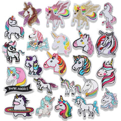 23pcs Unicorn Iron On Patches Embroidered Applique Repair DIY Crafts Projects
