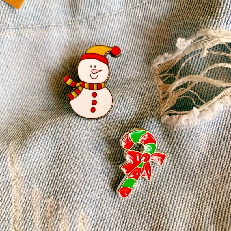Christmas Pins Denim Shirt Accessories