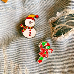 Christmas Pins Denim Shirt Accessories