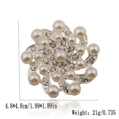 Artificial Diamond Pearl Brooch Suit Sweater Decoration Jewelry