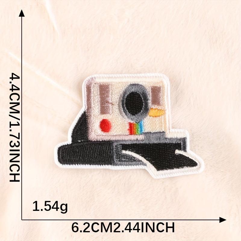 4pcs Cartoon Camera Embroidery Badge Patches Hat Accessories Sticker