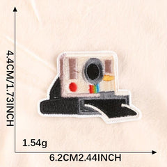 4pcs Cartoon Camera Embroidery Badge Patches Hat Accessories Sticker