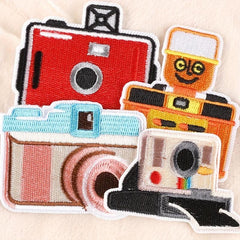 4pcs Cartoon Camera Embroidery Badge Patches Hat Accessories Sticker