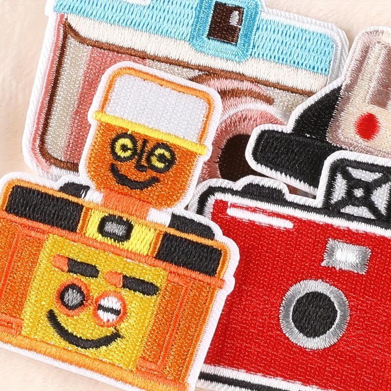 4pcs Cartoon Camera Embroidery Badge Patches Hat Accessories Sticker