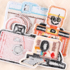 4pcs Cartoon Camera Embroidery Badge Patches Hat Accessories Sticker