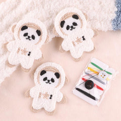 4pcs Space Bear Embroidery Patches Girls Coat DIY Accessories Hand Sewing